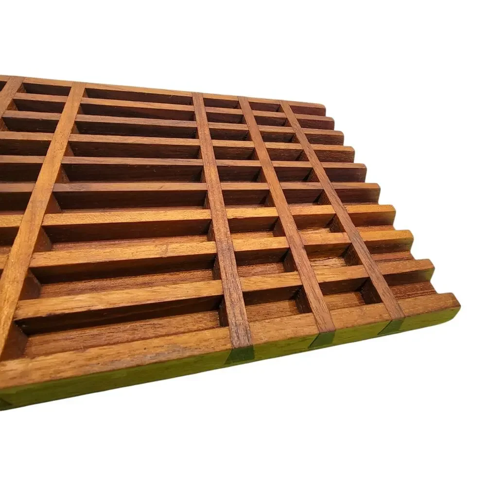 Vintage Dansk IHQ Teak Bread Cutting Board Trivet Slotted Crumb Catcher MCM